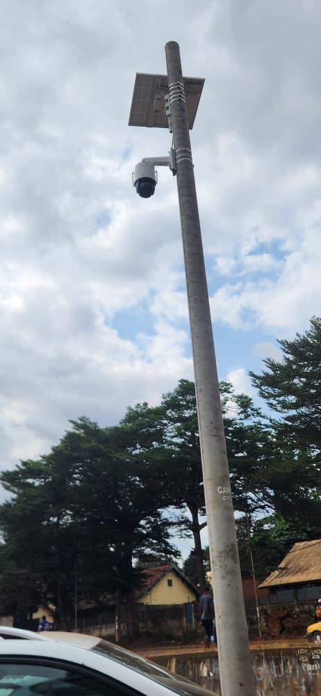 Solar-powered CCTV installation in Yaoundé, Cameroon