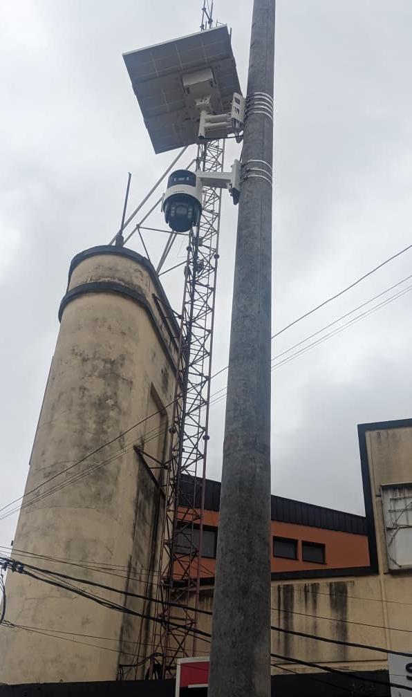 Solar camera installation at the Cathedral site, Cameroon